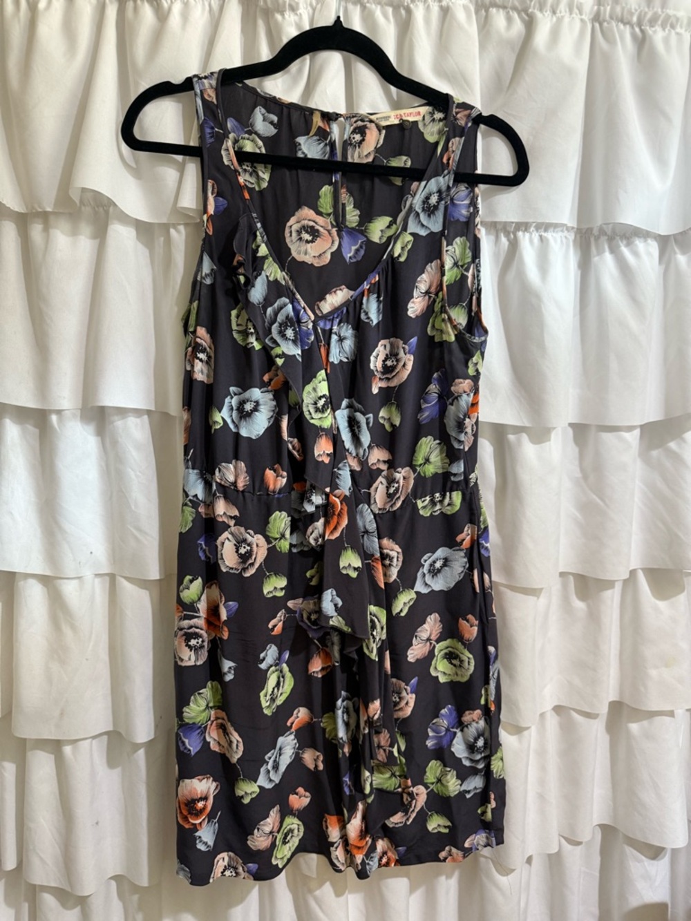 Rebecca Taylor Black Floral Mini Dress